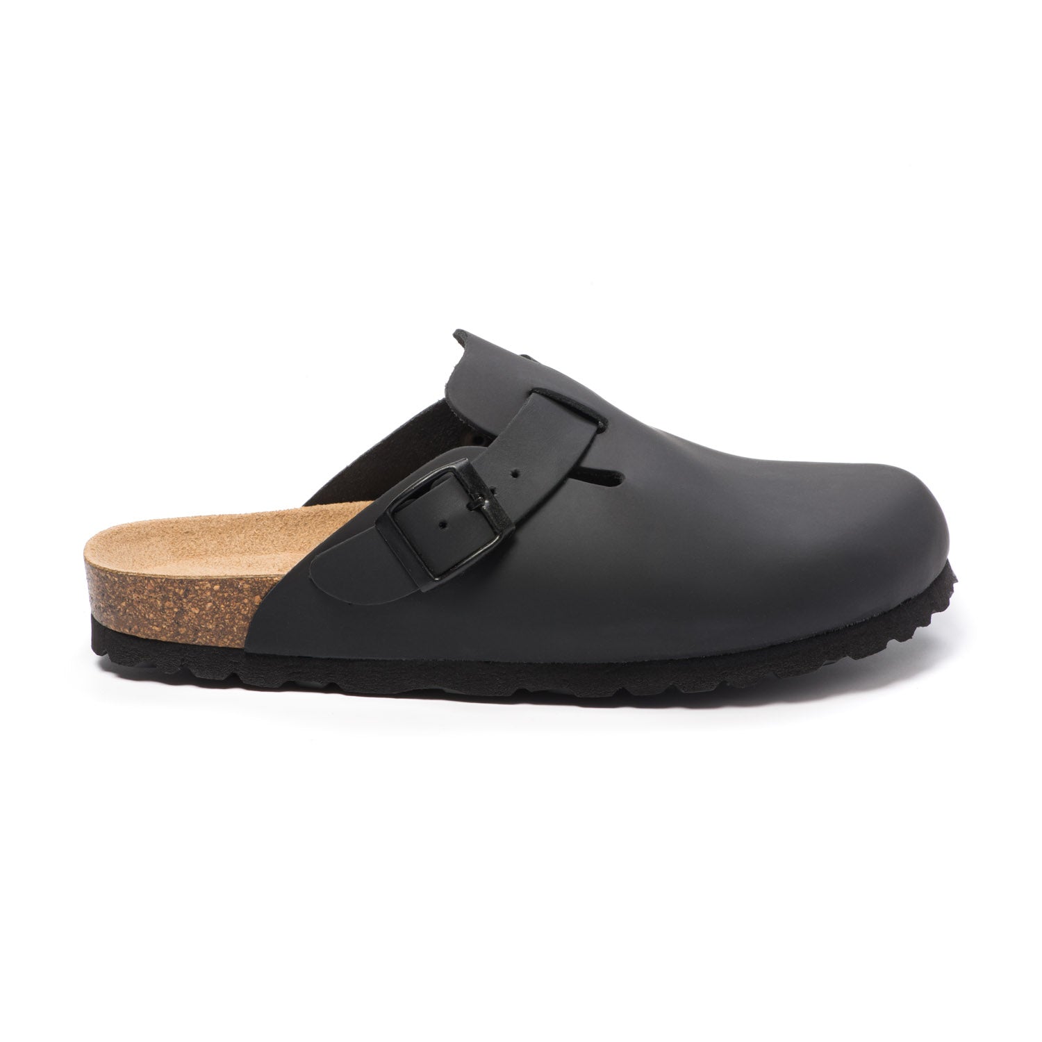 Sabot Natuned CH18 unisex in pelle oliata punta chiusa Boston vista laterale