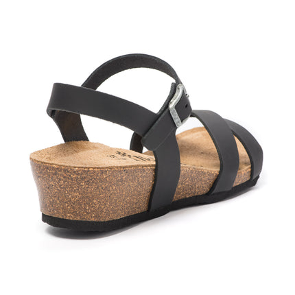 CH11 - Sandal with crossed bands with adjustable straps and wedge for woman