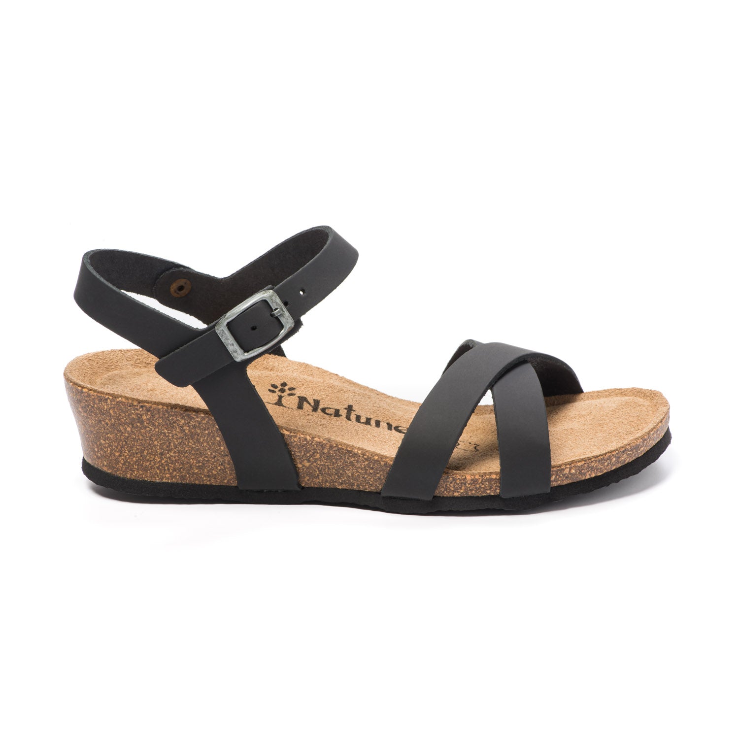 Natuned CH11 - Sandalo con Fascette Incrociate in Pelle Naturale