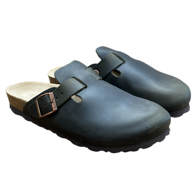 Sabot Natuned CH18 unisex pelle oliata Boston vista laterale