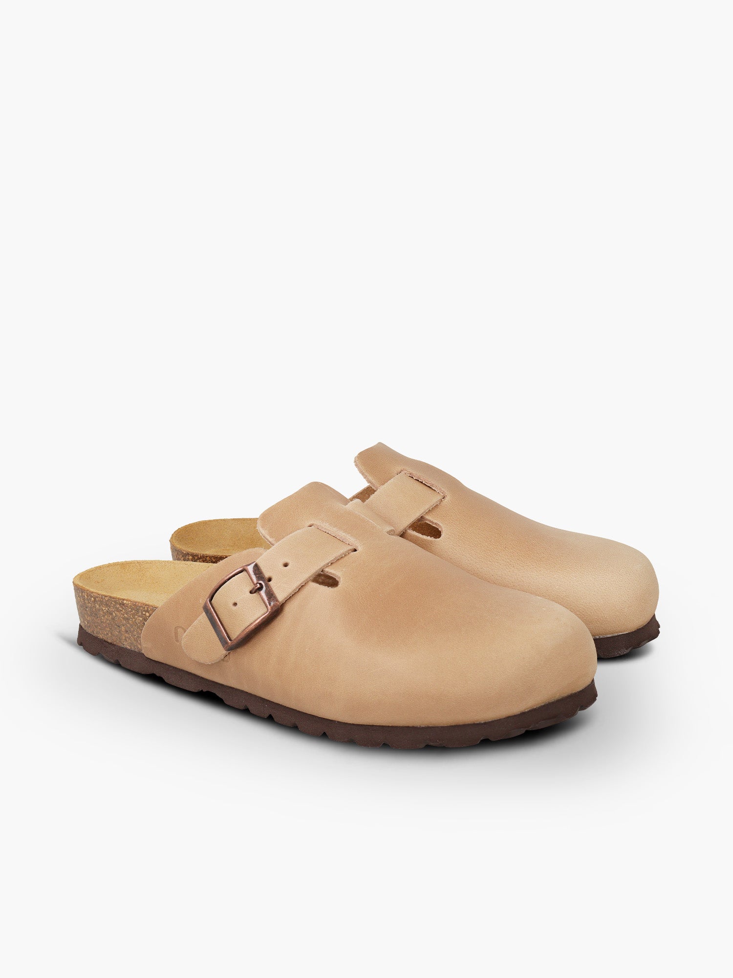 Natuned CH18 Velour sabot vista frontale pelle scamosciata punta chiusa