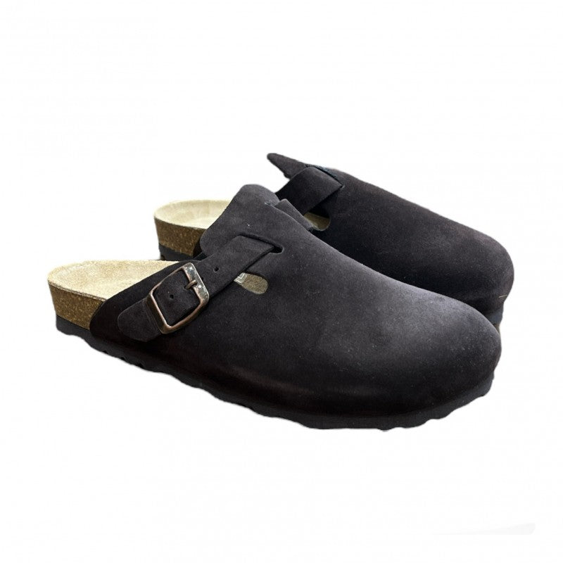 Sabot Natuned CH18 unisex dettaglio fascia frontale in pelle oliata