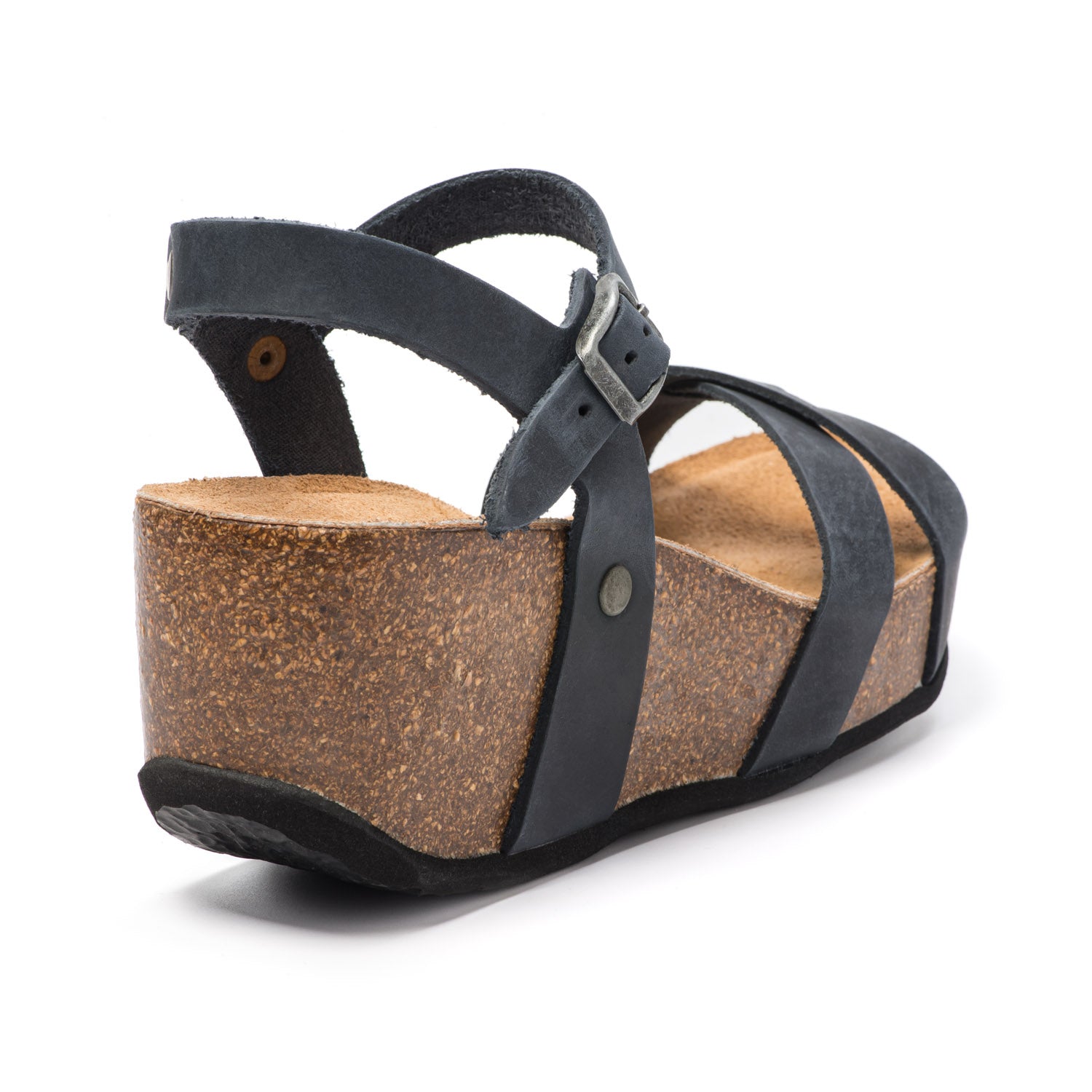 Natuned CH21 - Sandalo con Cinturini Incrociati e Zeppa Flatform in Pelle Naturale
