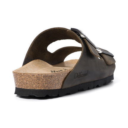 CH05 (LEATHER) - Sandal with two bands in leather with adjustable strap for women and men