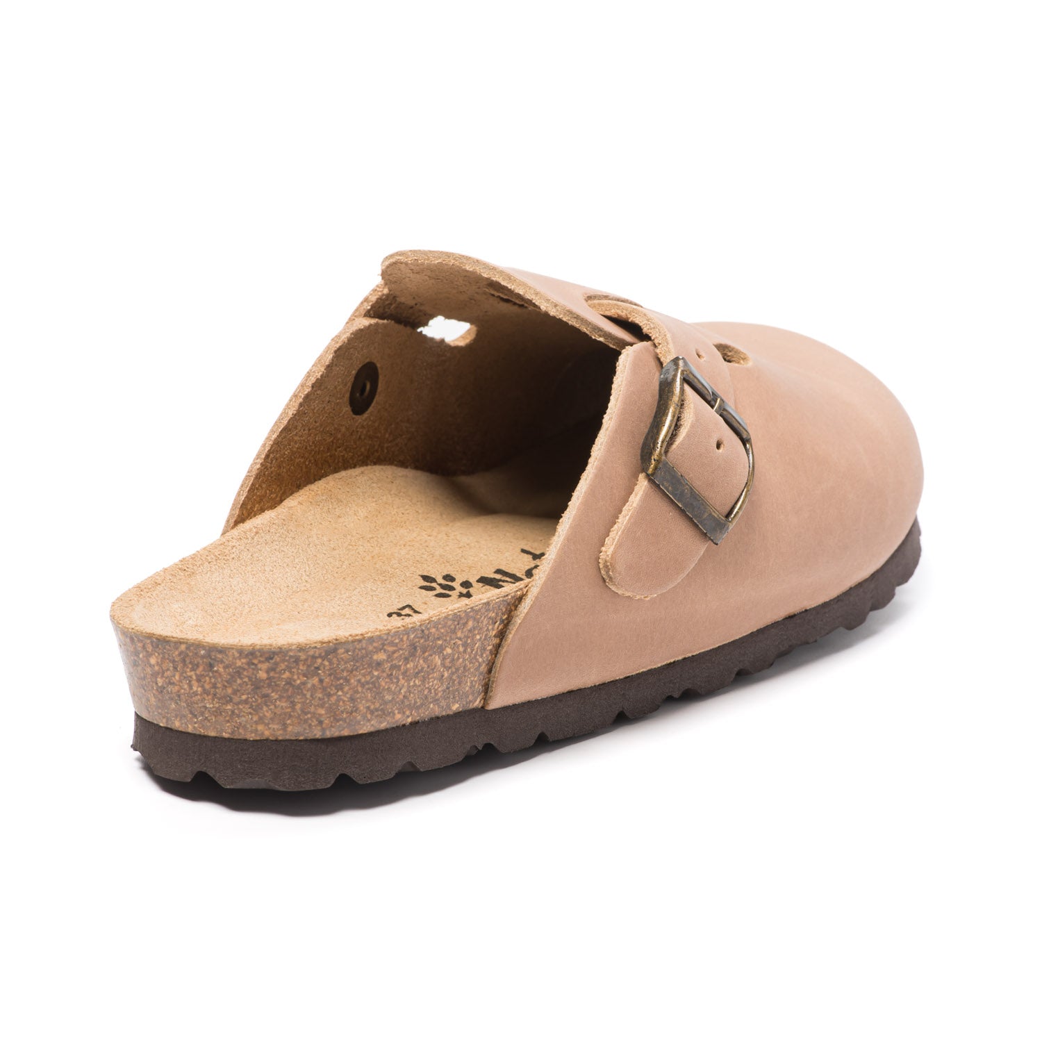 Sabot Natuned CH18 unisex pelle oliata naturale vista laterale