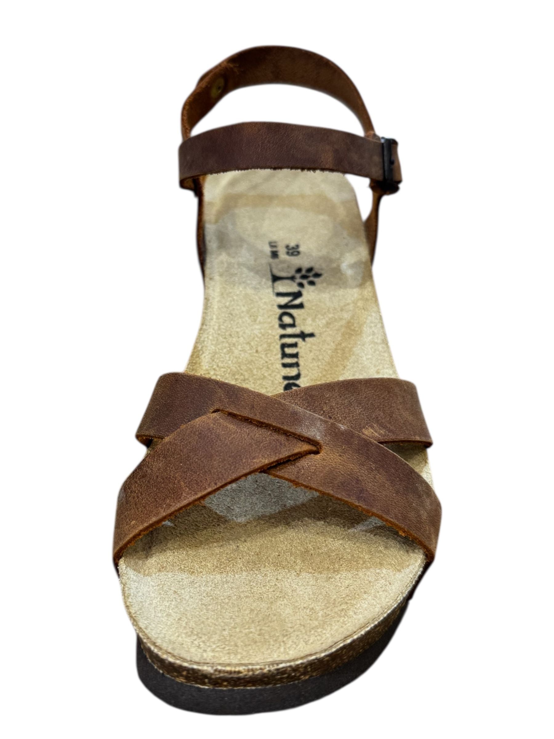 Natuned CH21 sandalo donna black dettaglio pelle oliata