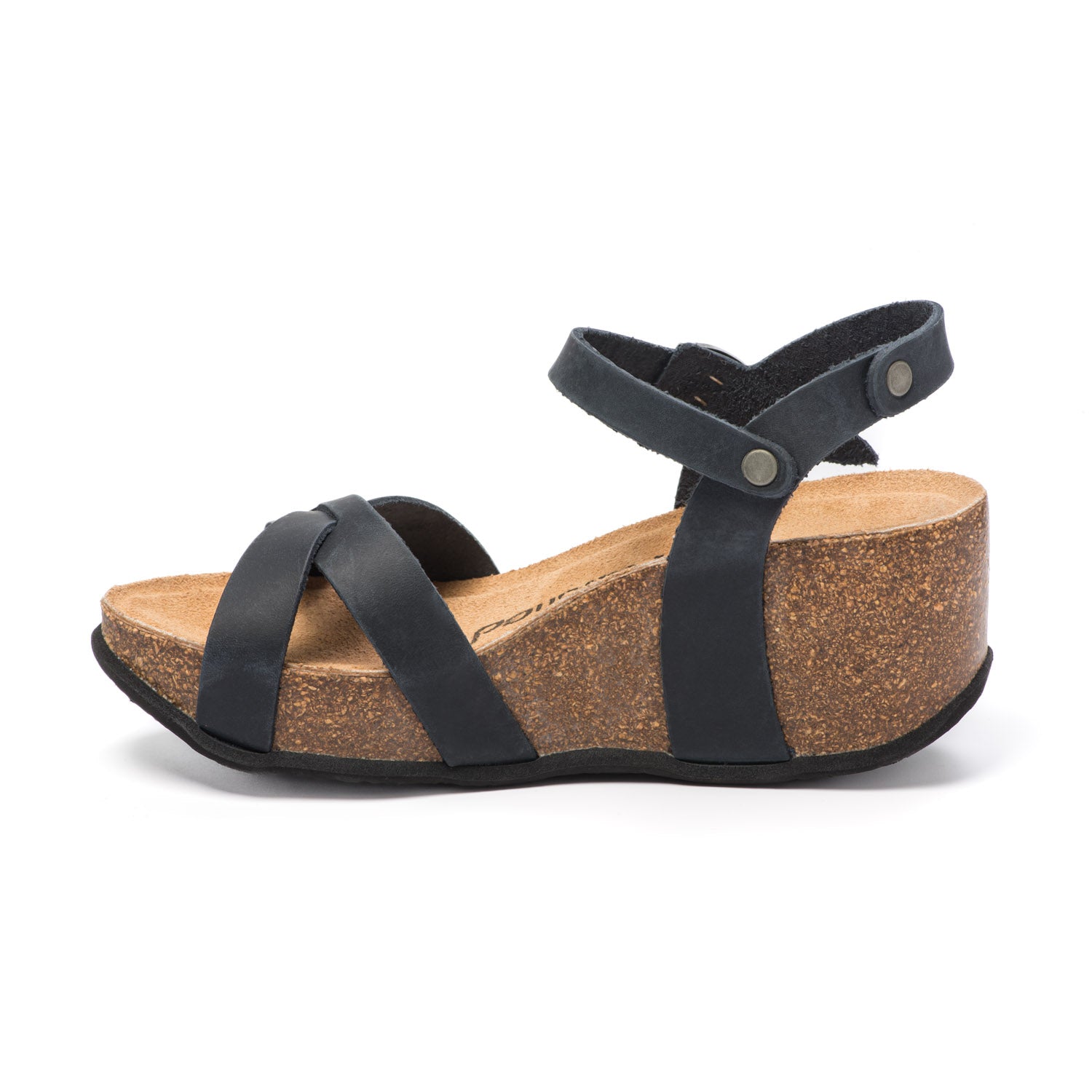 Natuned CH21 - Sandalo con Cinturini Incrociati e Zeppa Flatform in Pelle Naturale