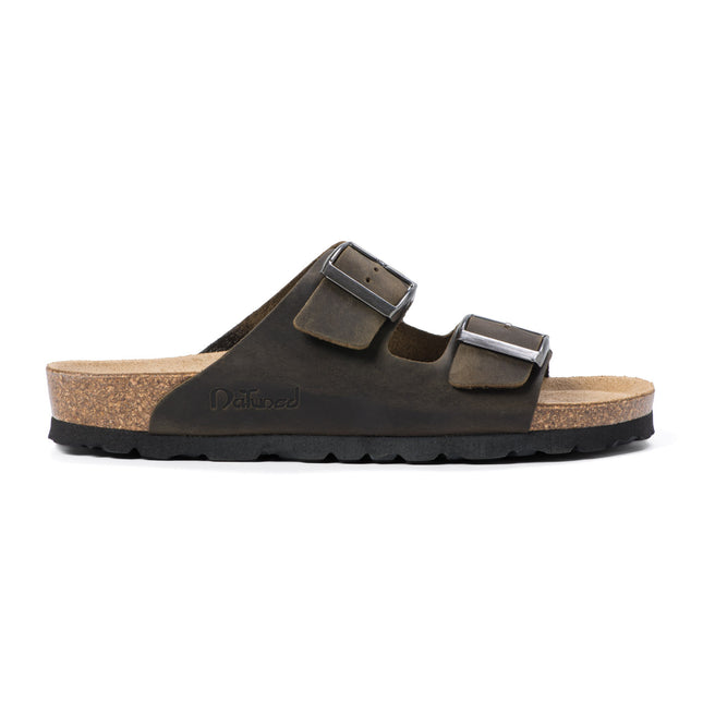CH05 (LEATHER) - Sandal with two bands in leather with adjustable strap for women and men