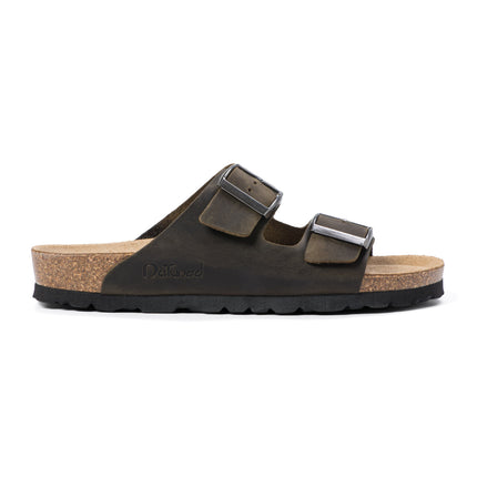 CH05 (LEATHER) - Sandal with two bands in leather with adjustable strap for women and men