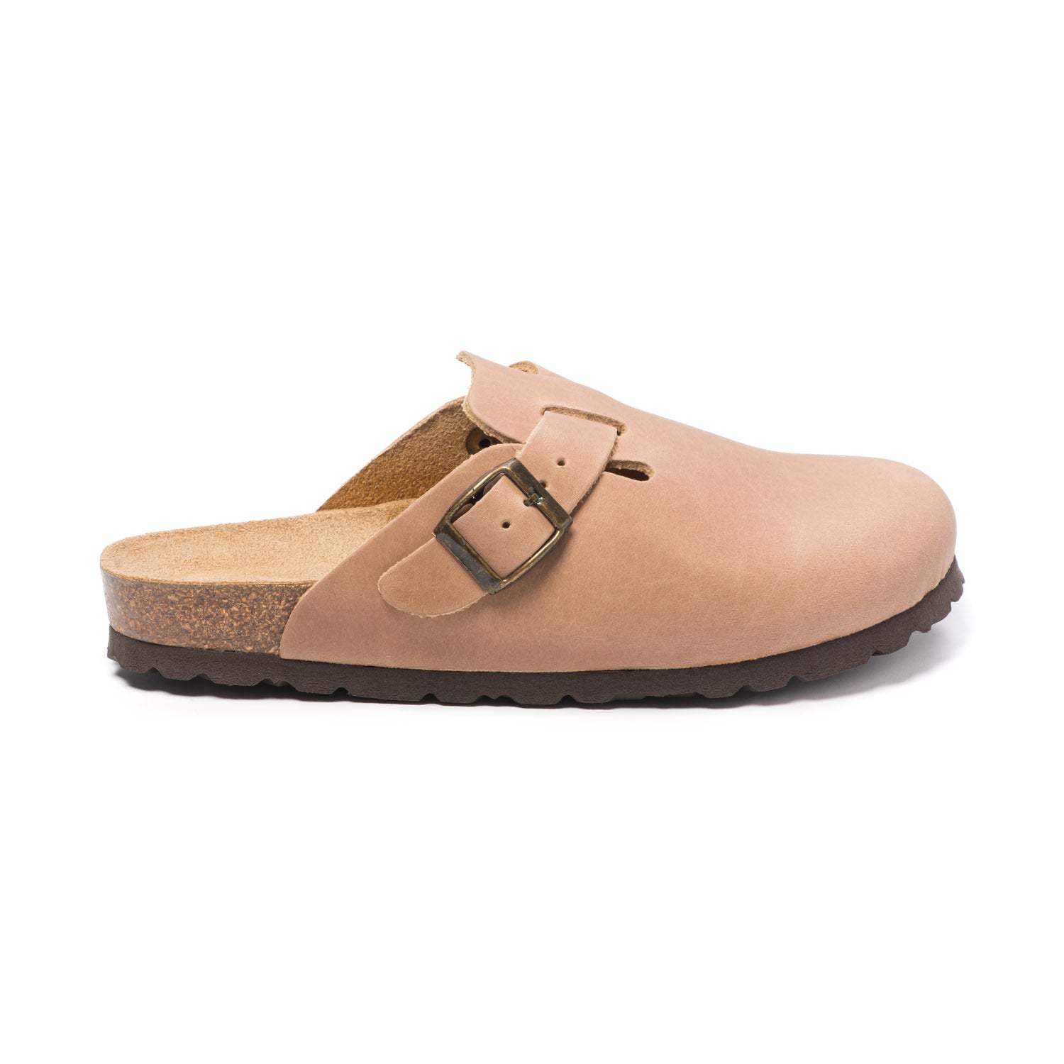 Sabot Natuned CH18 unisex pelle oliata punta chiusa profilo laterale