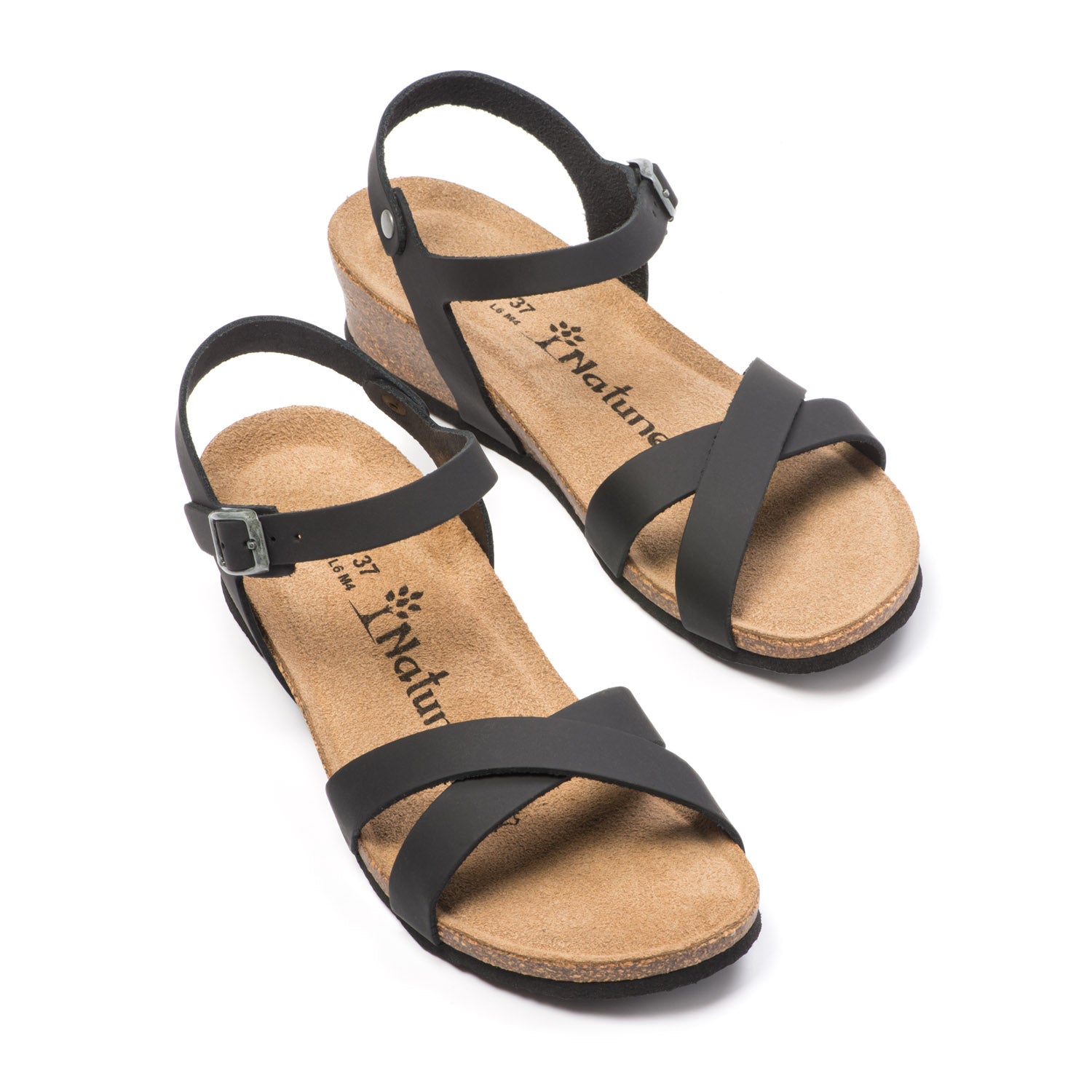 Natuned CH11 - Sandalo con Fascette Incrociate in Pelle Naturale