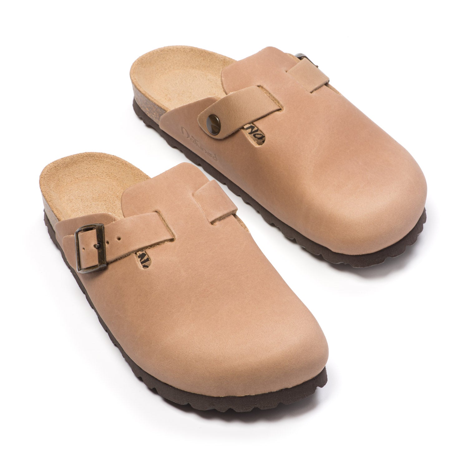 Sabot Natuned CH18 unisex pelle oliata vista frontale profilo