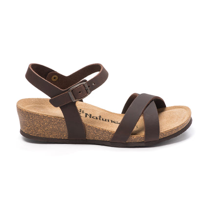 CH11 - Sandal with crossed bands with adjustable straps and wedge for woman