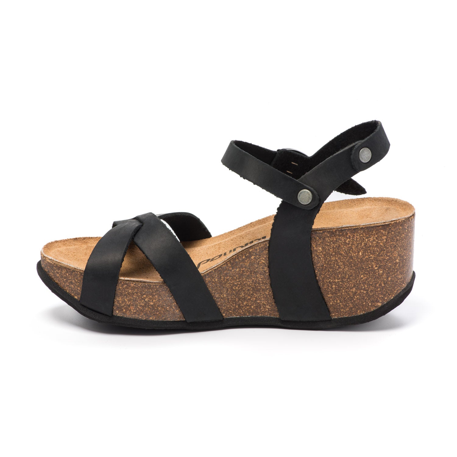 Natuned CH21 - Sandalo con Cinturini Incrociati e Zeppa Flatform in Pelle Naturale