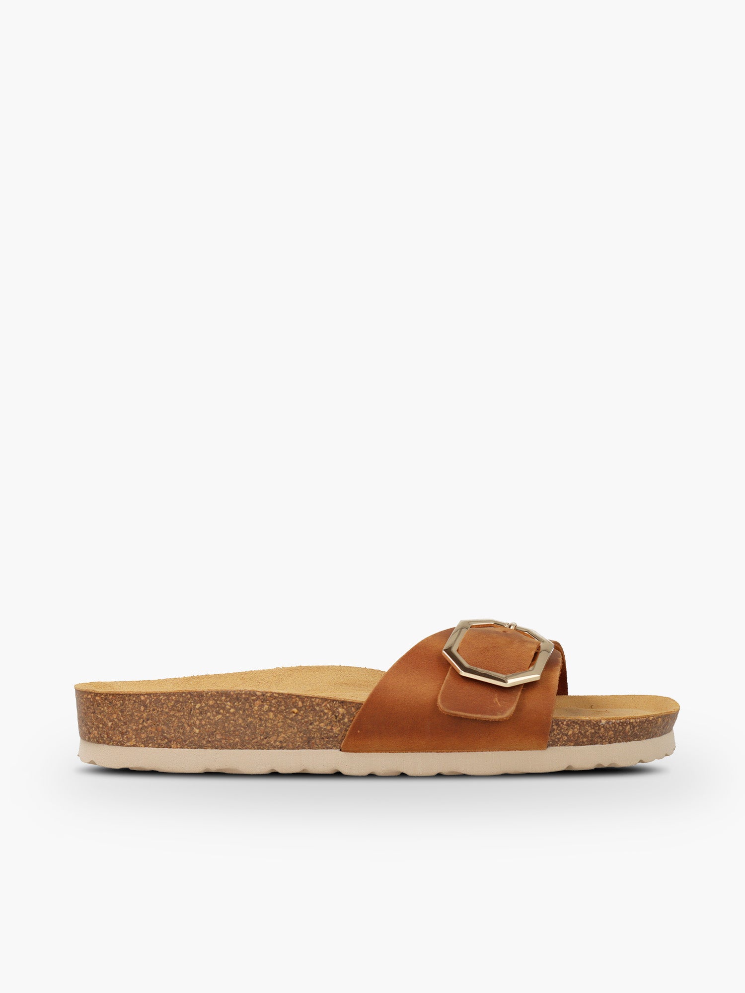 Mule Natuned CH33 donna in pelle nabuk vista laterale fascia singola
