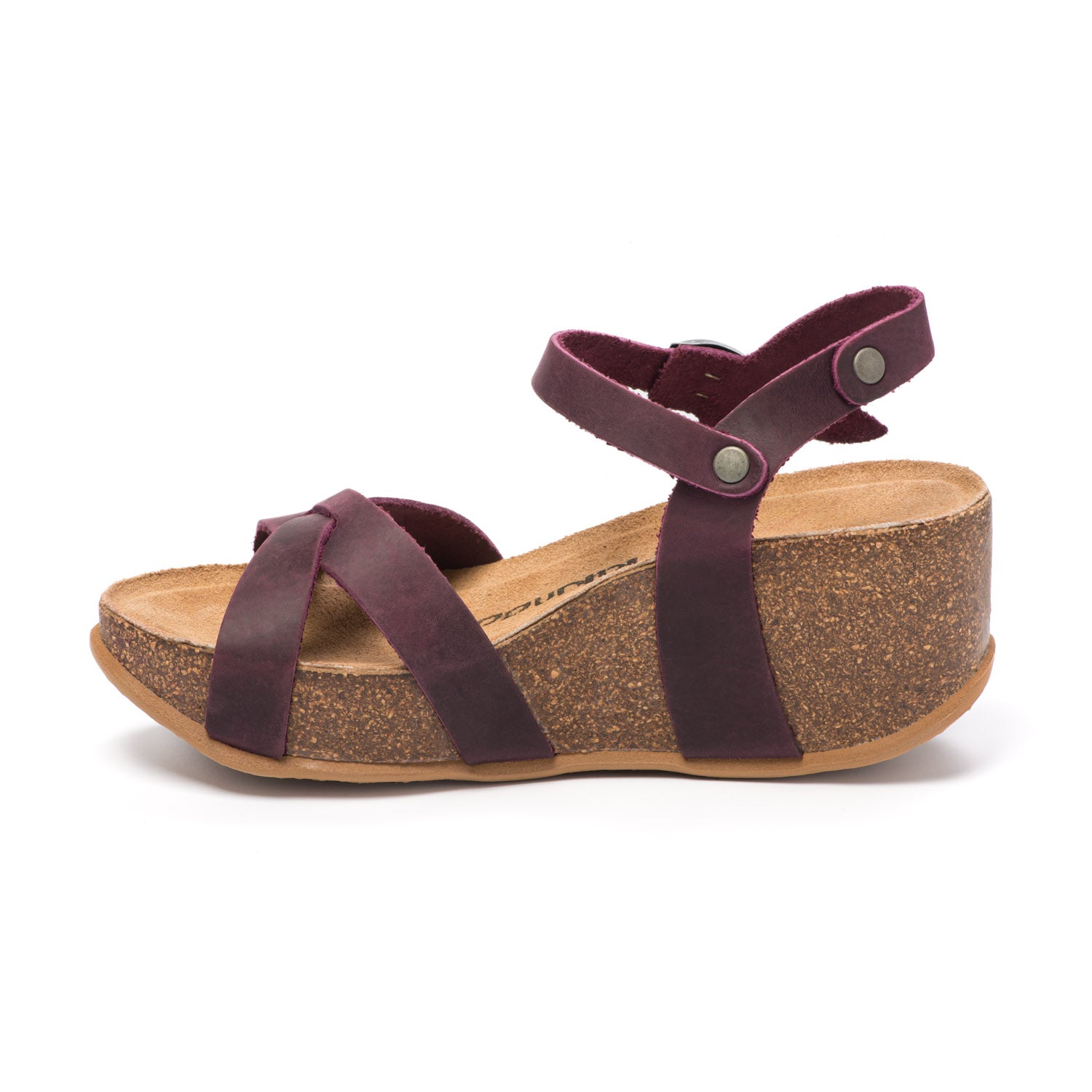 Natuned CH21 - Sandalo con Cinturini Incrociati e Zeppa Flatform in Pelle Naturale